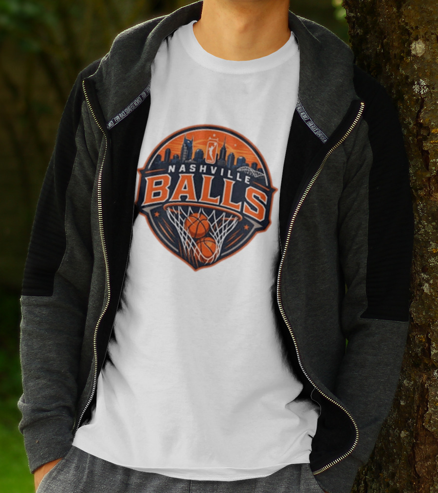 Nashville Balls Skyline Basketball Logo Cityscape T-Shirt