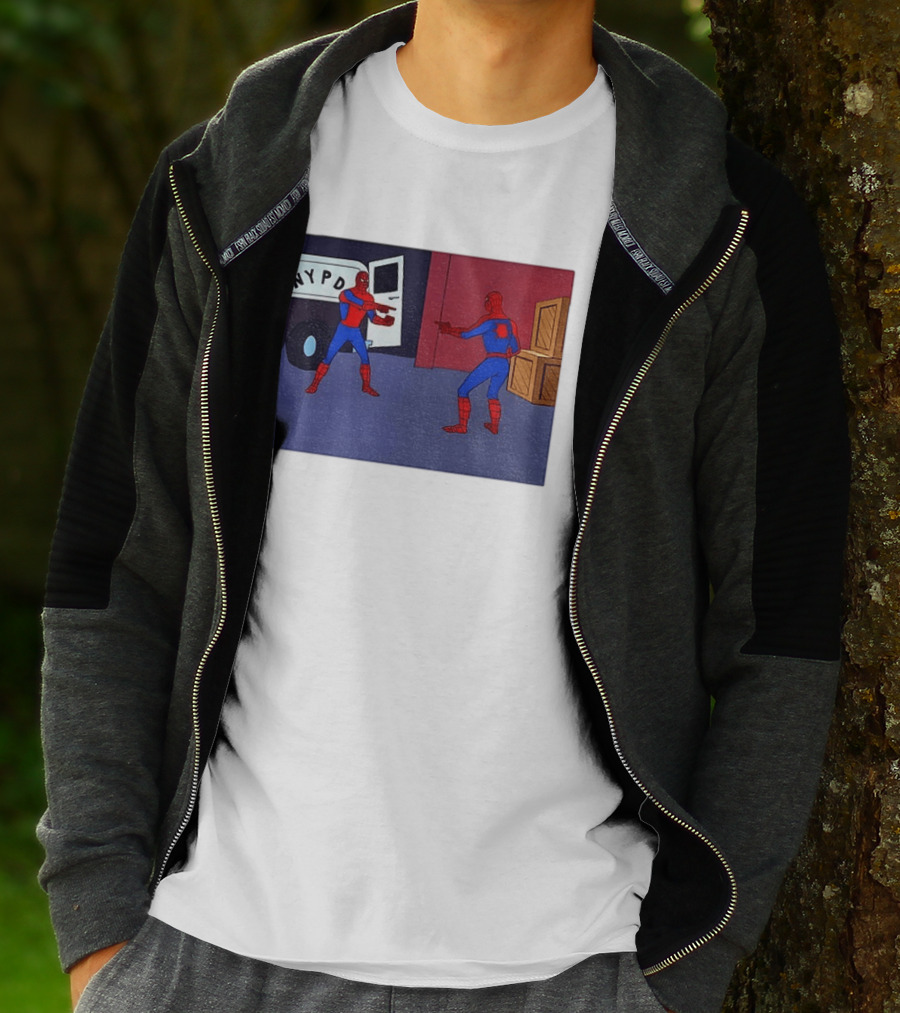 NYPD Spider Man Pointing Meme Twins Scene T-Shirt