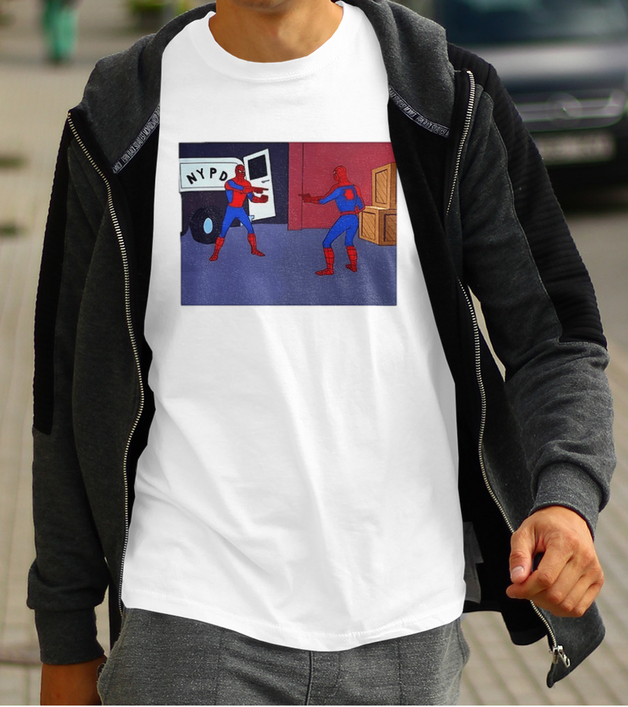 NYPD Spider Man Pointing Meme Twins Scene T-Shirt