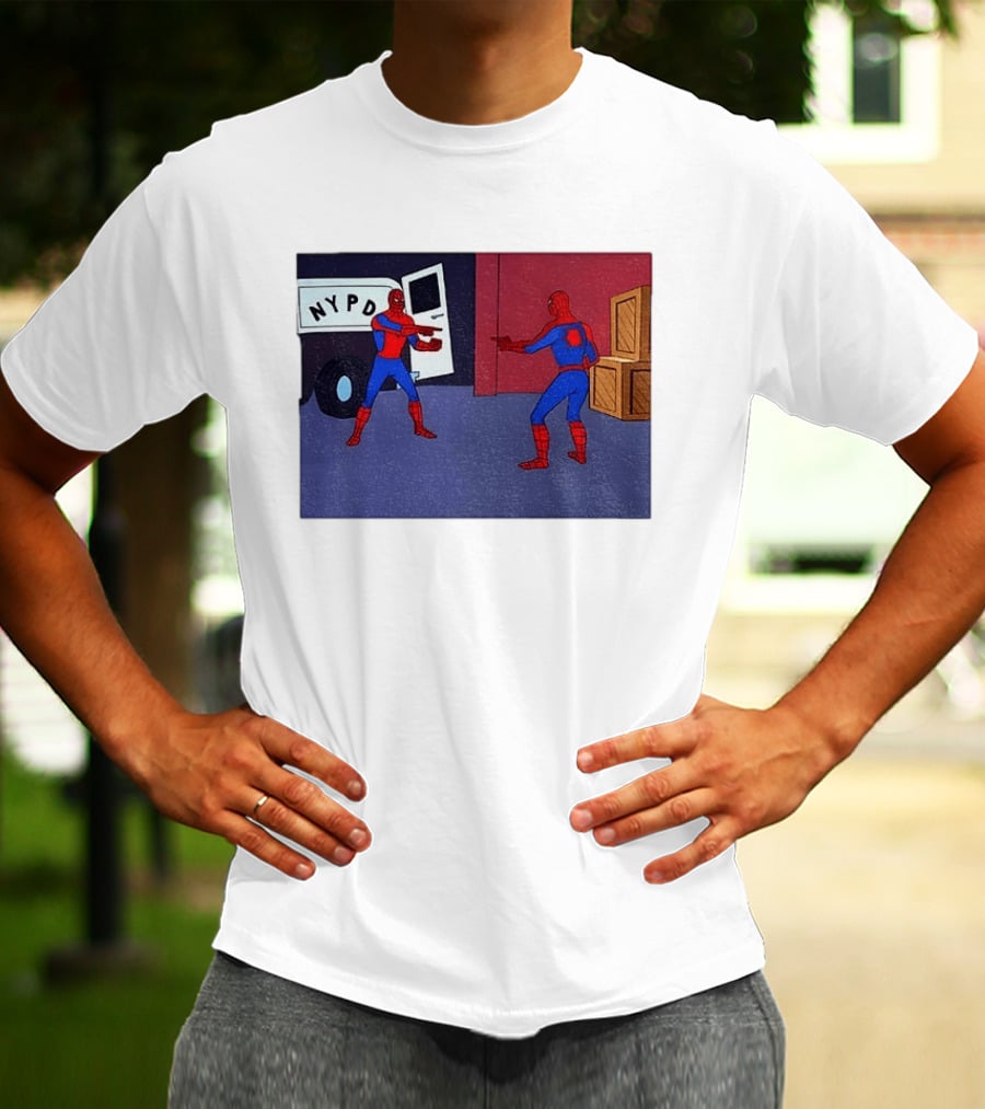 NYPD Spider Man Pointing Meme Twins Scene T-Shirt