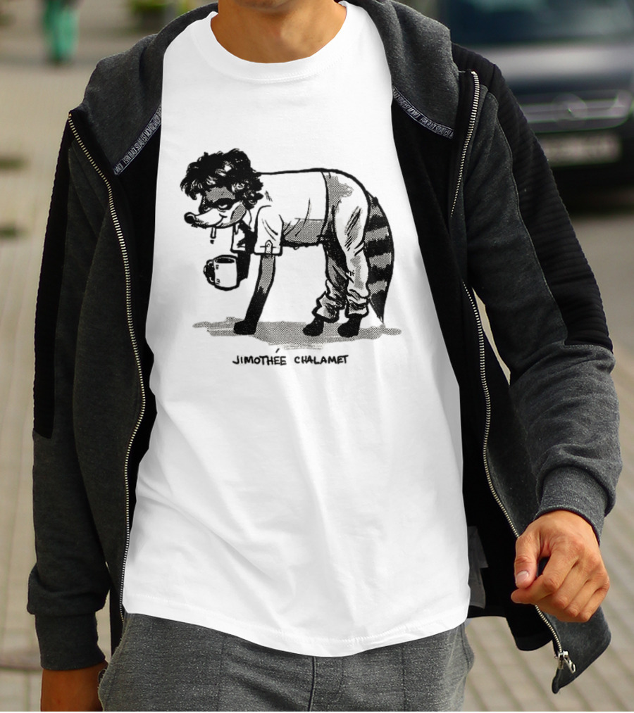 Timothée Chalamet Jimothy Raccoon 2026 Crossover Meme T-Shirt