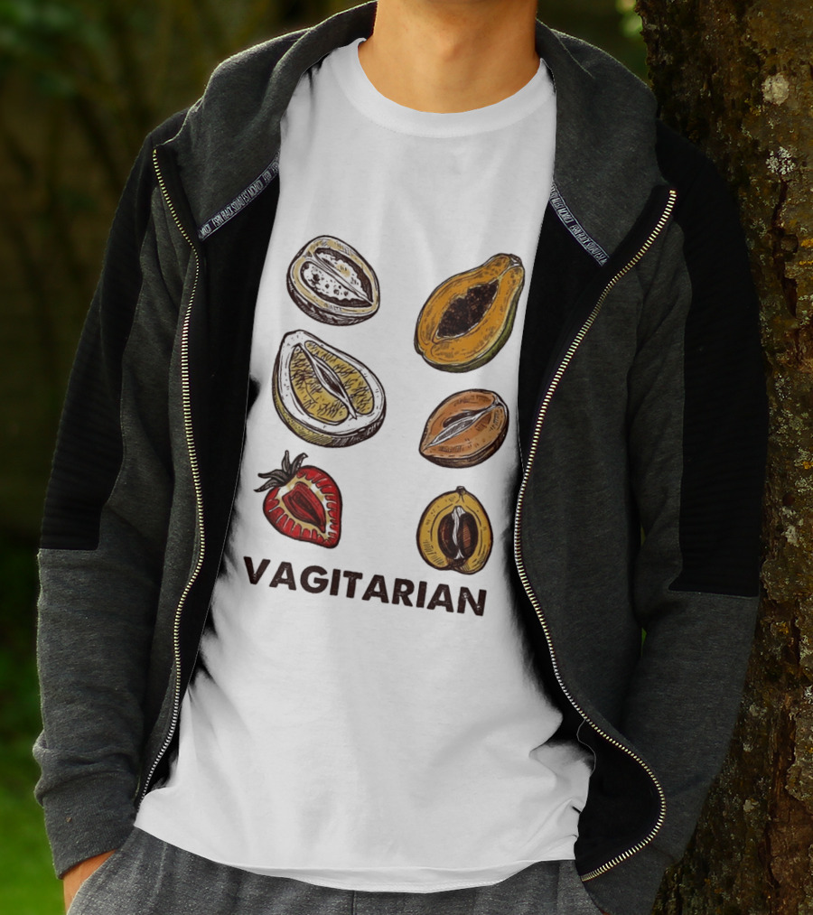 Vagitarian Fruit Humor Strawberry Avocado Papaya Illustrations T-Shirt