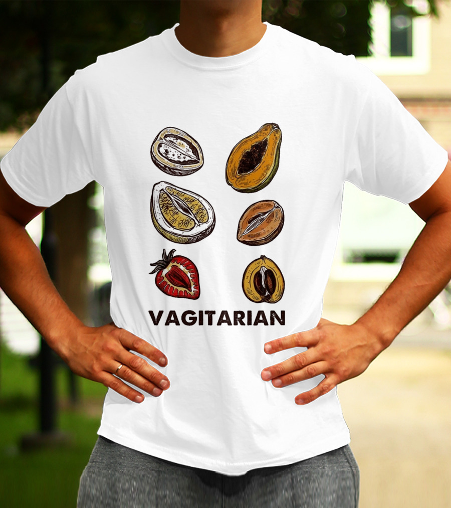 Vagitarian Fruit Humor Strawberry Avocado Papaya Illustrations T-Shirt