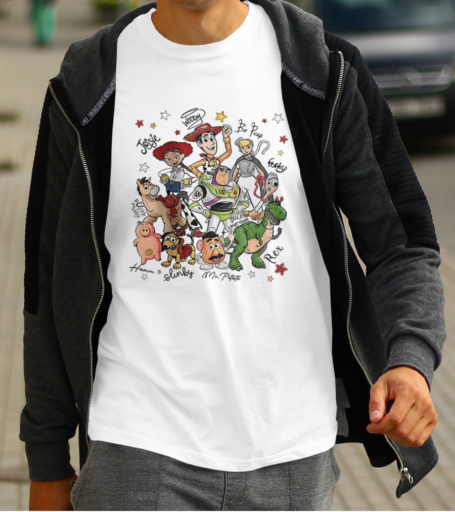 Woody Buzz Lightyear Jessie Bo Peep Forky Toy Story Disneyland Family Hamm Slinky Mr Potato Rex T-Shirt