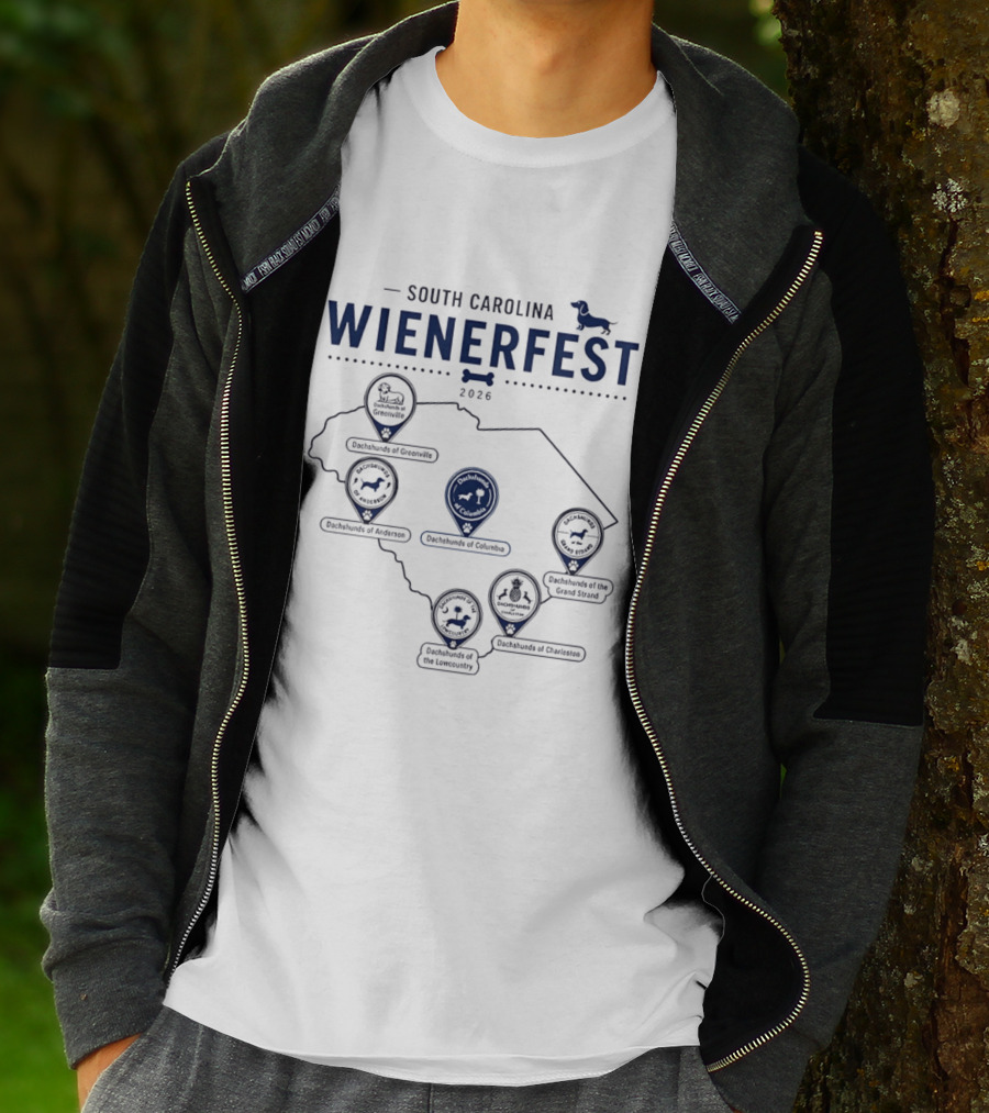 South Carolina Wienerfest 2026 Dachshunds Of Greenville Anderson Columbia Lowcountry Charleston Grand Strand T-Shirt