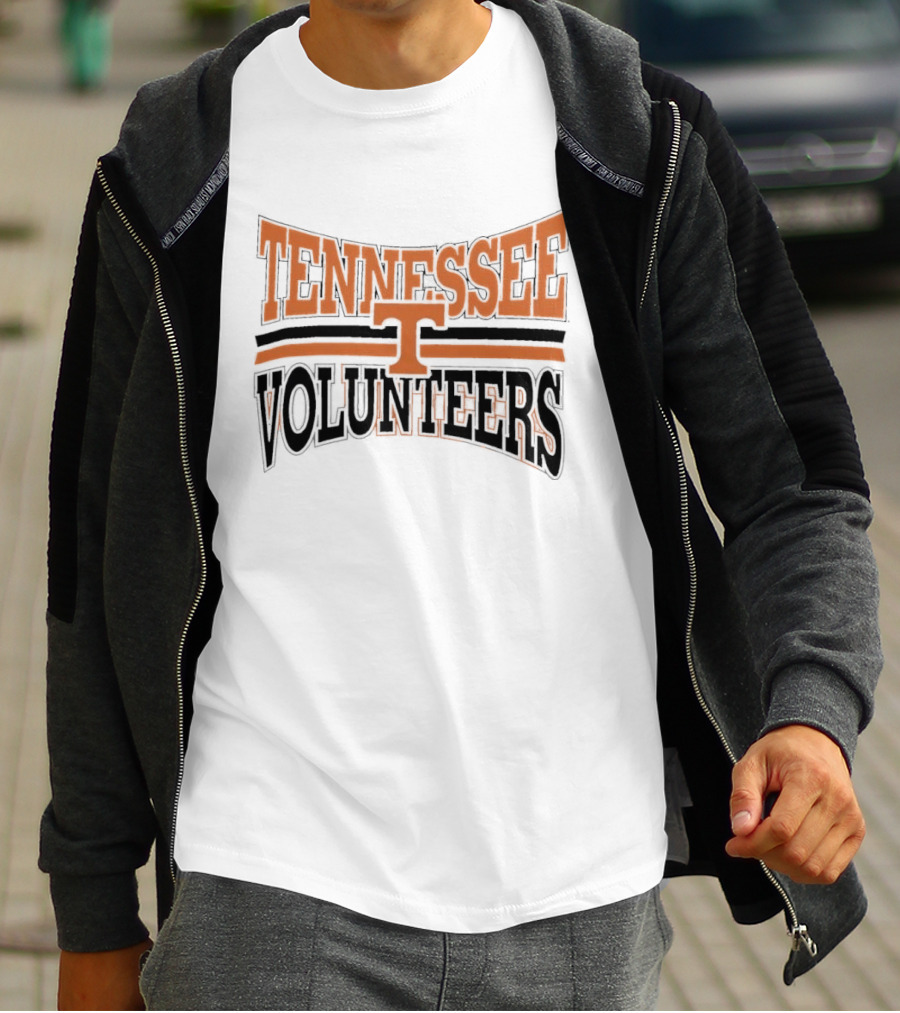 Tennessee Volunteers NCAA Orange Black Arched Block Lettering T-Shirt