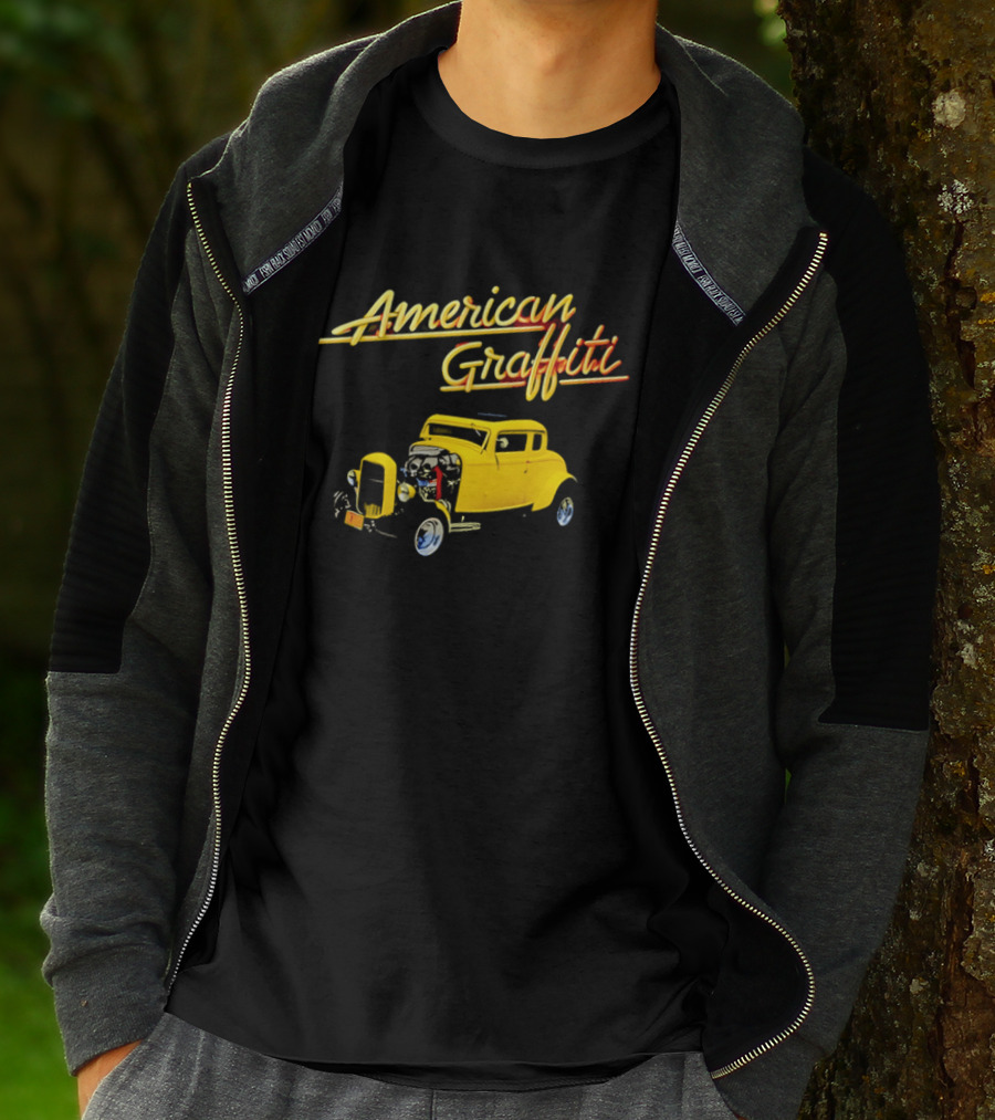 American Graffiti Yellow Deuce Coupe Hot Rod Car T-Shirt