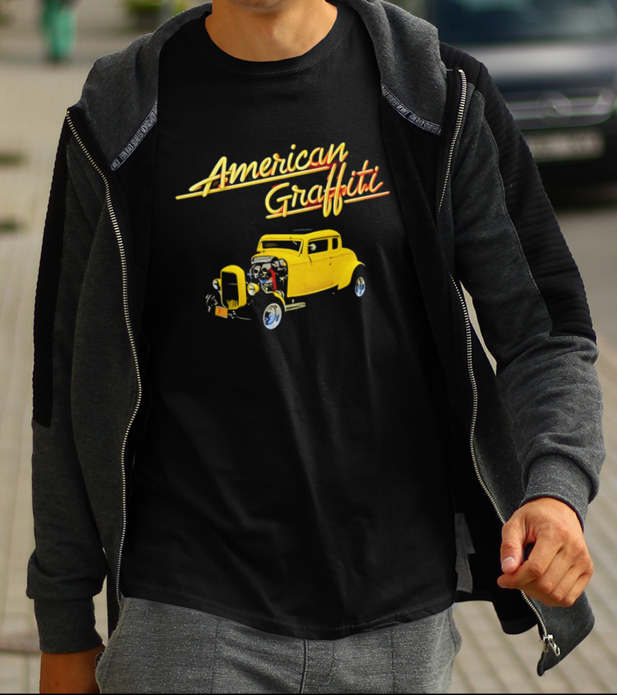 American Graffiti Yellow Deuce Coupe Hot Rod Car T-Shirt