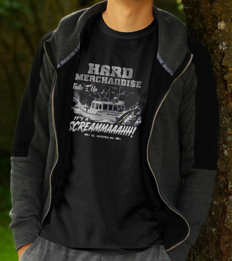 Hard Merchandise Tails Up It's A Screammaahh Gloucester MA T-Shirt