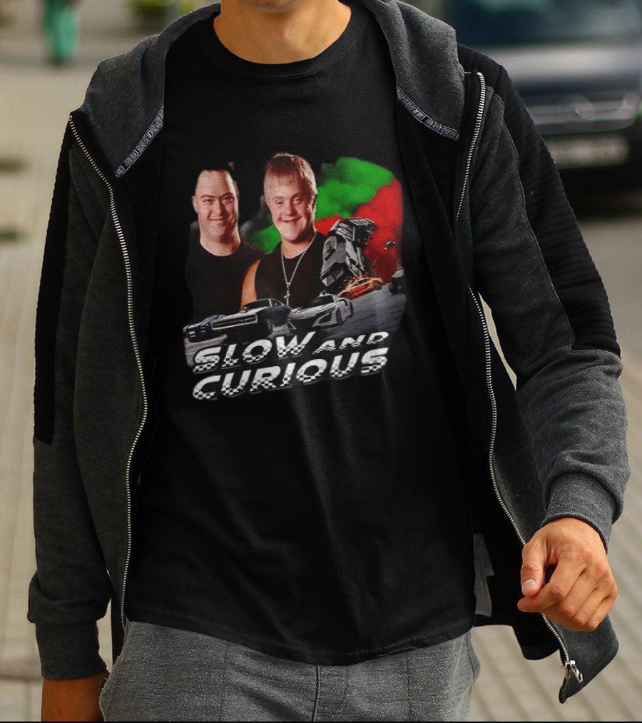 Slow And Curious Racing Car Men With Down Syndrome T-Shirt