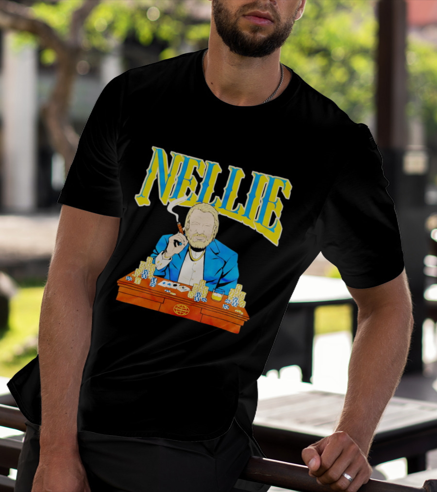 Nellie Warriorsworld Don Nelson Poker Scene Cigar Golden State Coach T-Shirt