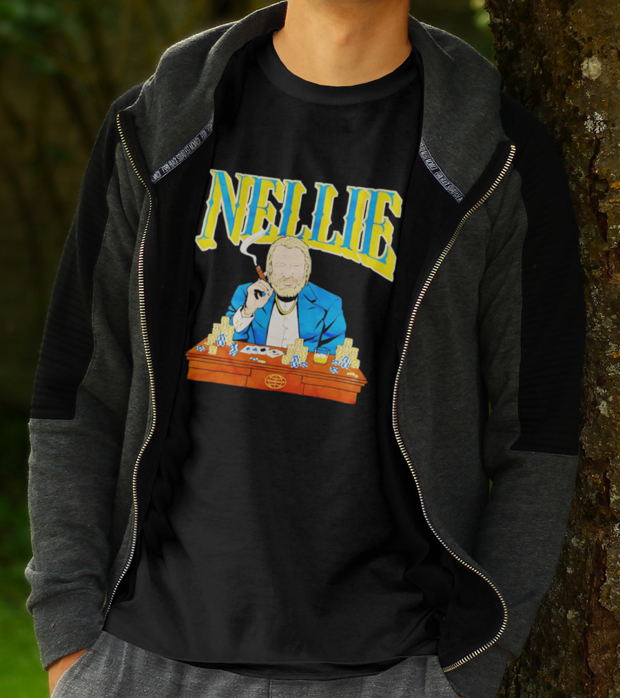 Nellie Warriorsworld Don Nelson Poker Scene Cigar Golden State Coach T-Shirt