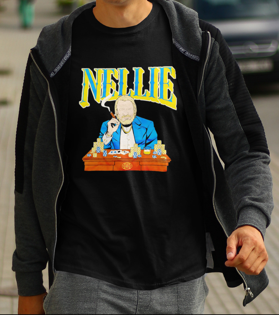 Nellie Warriorsworld Don Nelson Poker Scene Cigar Golden State Coach T-Shirt