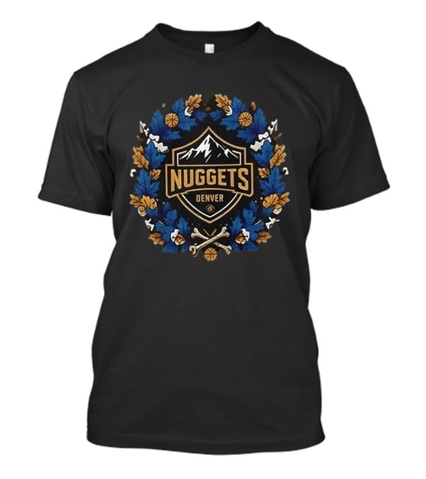 Denver Nuggets Maple Leaves Skull Bats Basketball Halloween T-Shirt