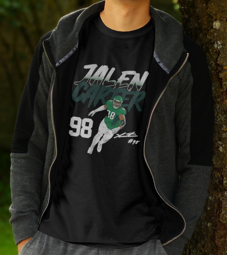 Jalen Carter Philadelphia Eagles 98 Football Player Signature T-Shirt