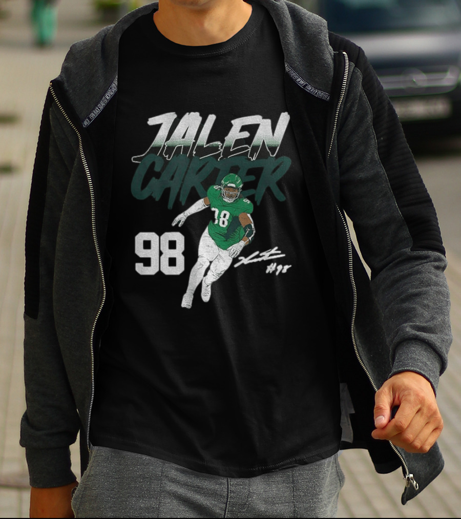 Jalen Carter Philadelphia Eagles 98 Football Player Signature T-Shirt