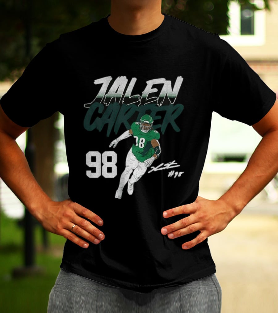 Jalen Carter Philadelphia Eagles 98 Football Player Signature T-Shirt