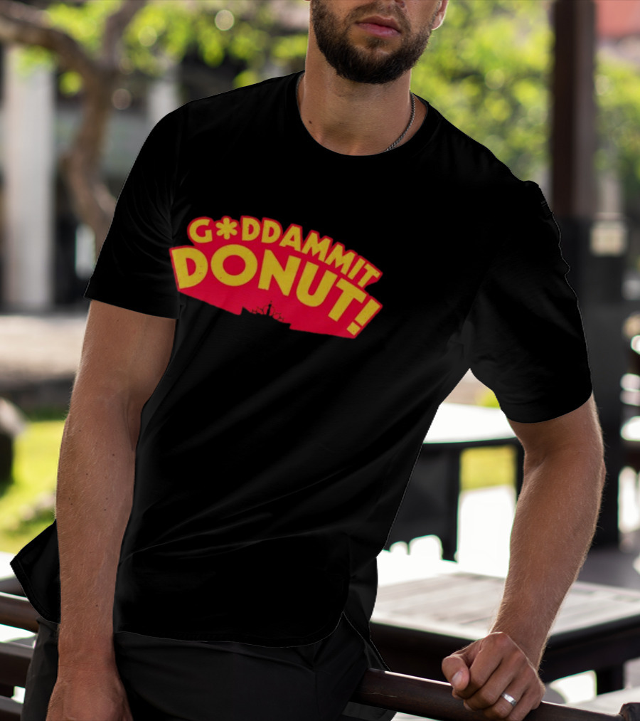 Gddammit Donut Goddammit Crown Starburst Red Yellow T-Shirt