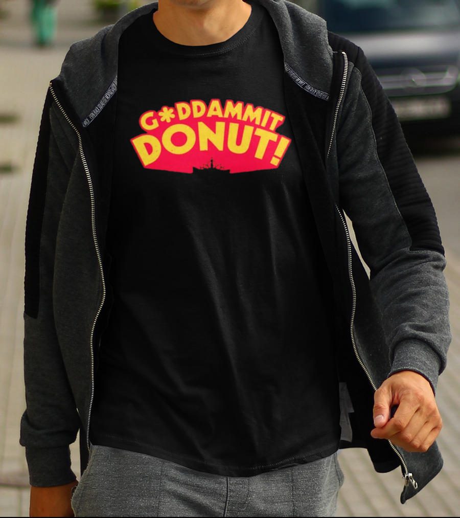 Gddammit Donut Goddammit Crown Starburst Red Yellow T-Shirt