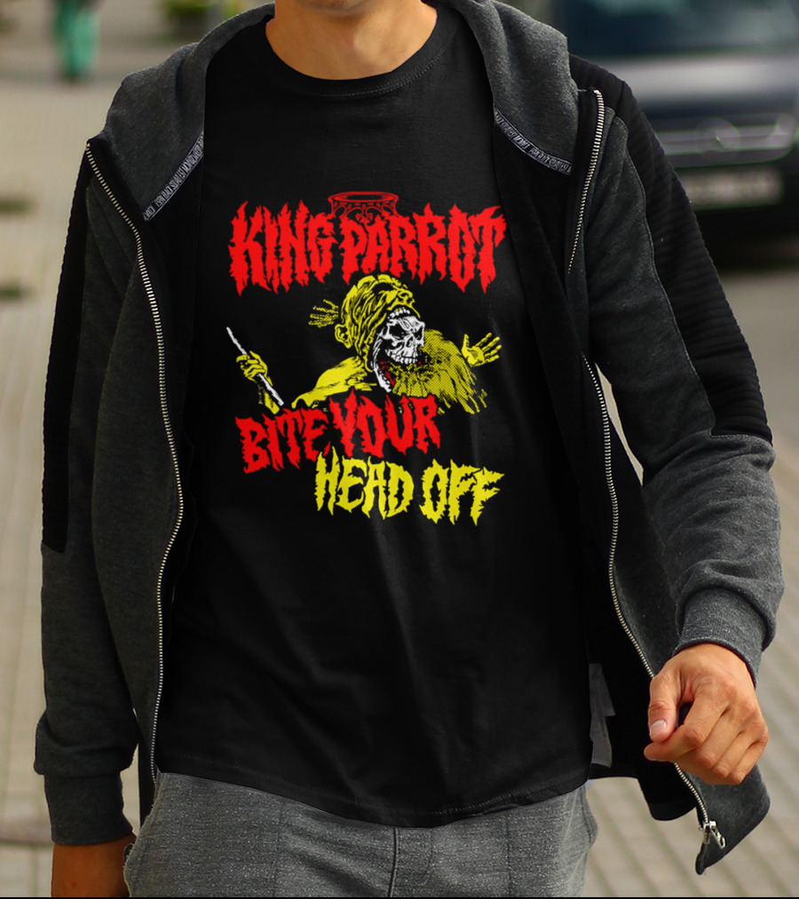 King Parrot Bite Your Head Off Skull And Creature T-Shirt