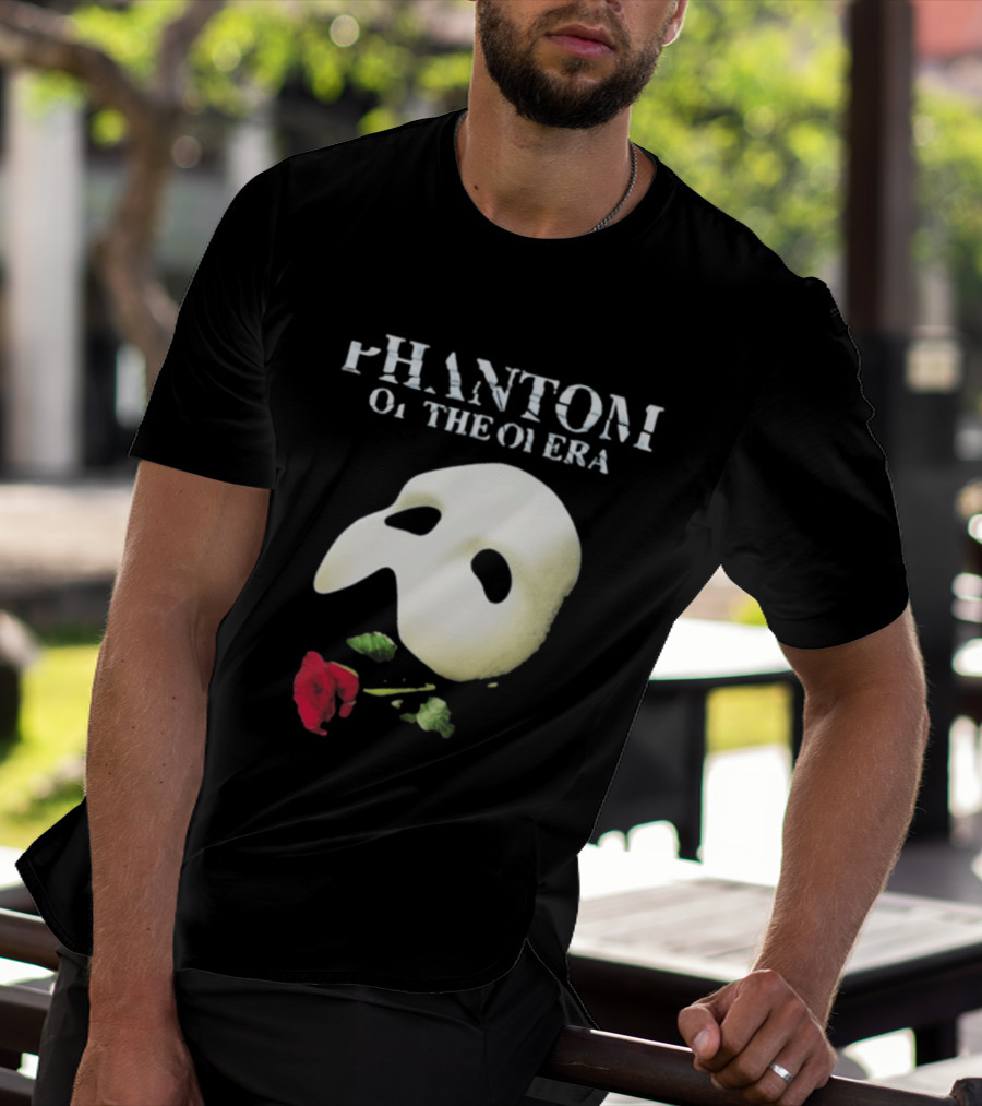 Phantom Of The Opera Mask Red Rose T-Shirt