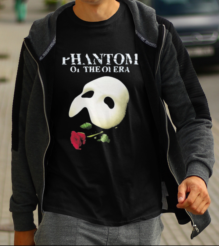 Phantom Of The Opera Mask Red Rose T-Shirt