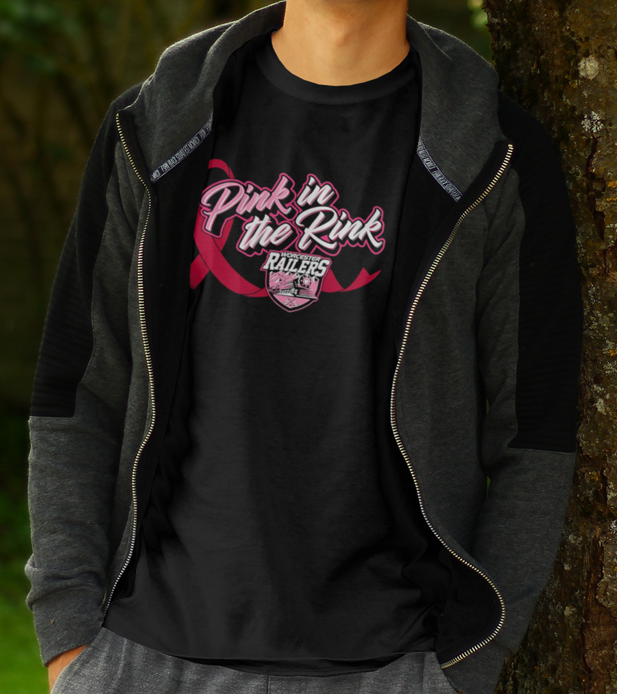 Pink In The Rink Worcester Railers Breast Cancer Awareness Event T-Shirt