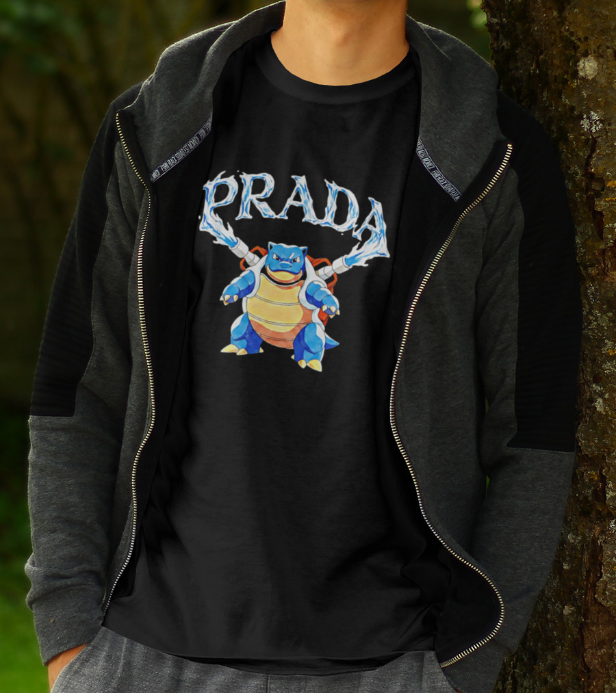 Prada Blastoise Pokemon Mashup Water Cannon T-Shirt
