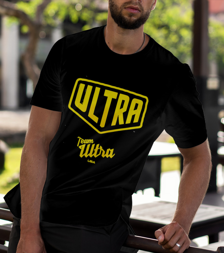 Team Ultra USA Yellow Black Shield Crest Ultra USA T-Shirt