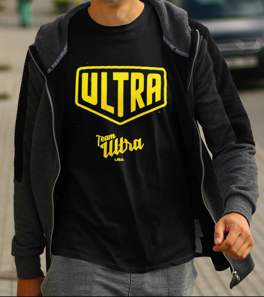 Team Ultra USA Yellow Black Shield Crest Ultra USA T-Shirt