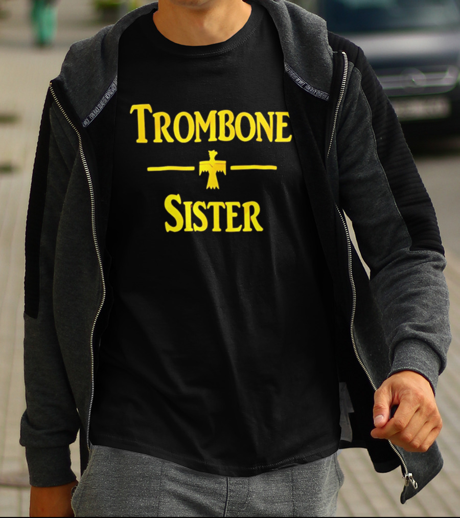 Trombone Sister Yellow Thunderbird Between Lines T-Shirt