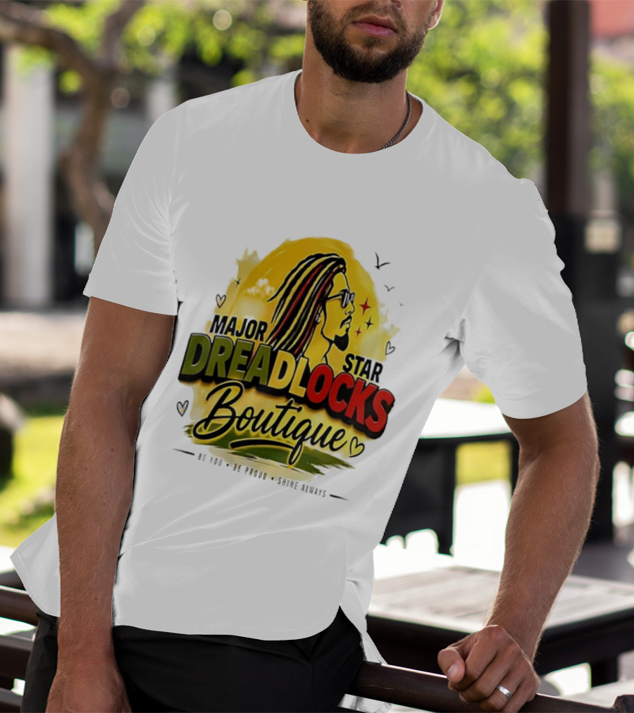 Major Star Dreadlocks Boutique Be You Shine Always Rastafarian Man Profile T-Shirt