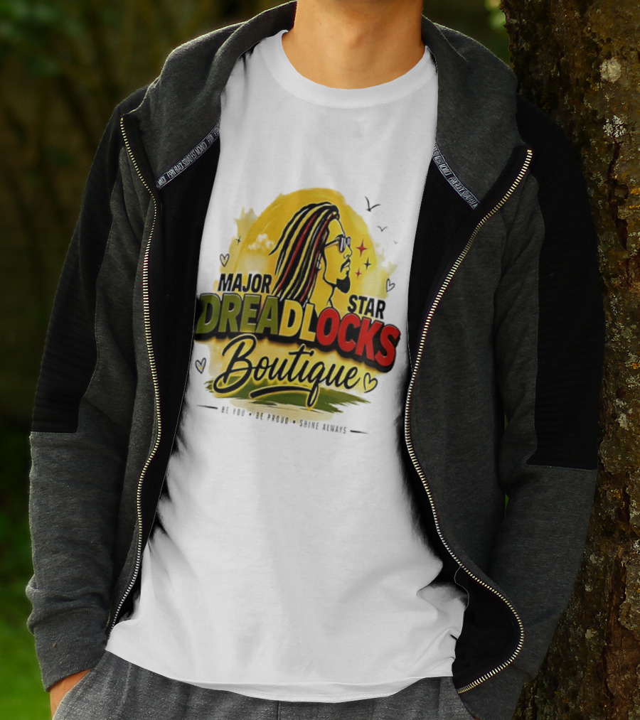 Major Star Dreadlocks Boutique Be You Shine Always Rastafarian Man Profile T-Shirt