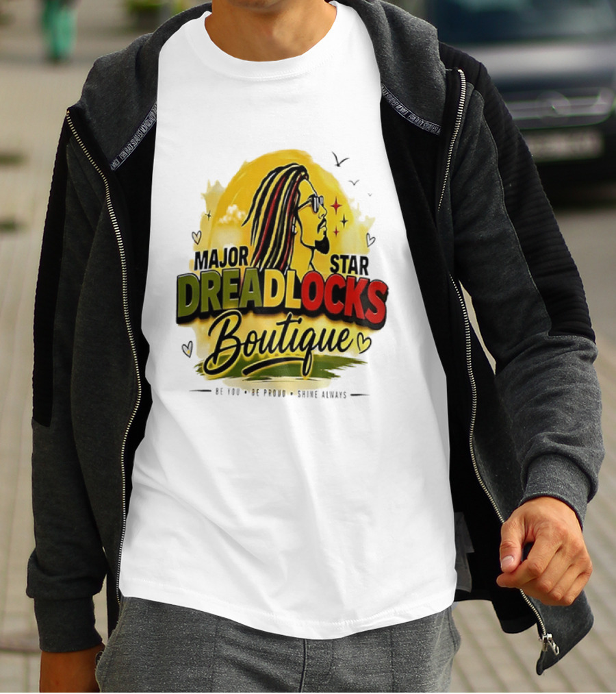 Major Star Dreadlocks Boutique Be You Shine Always Rastafarian Man Profile T-Shirt