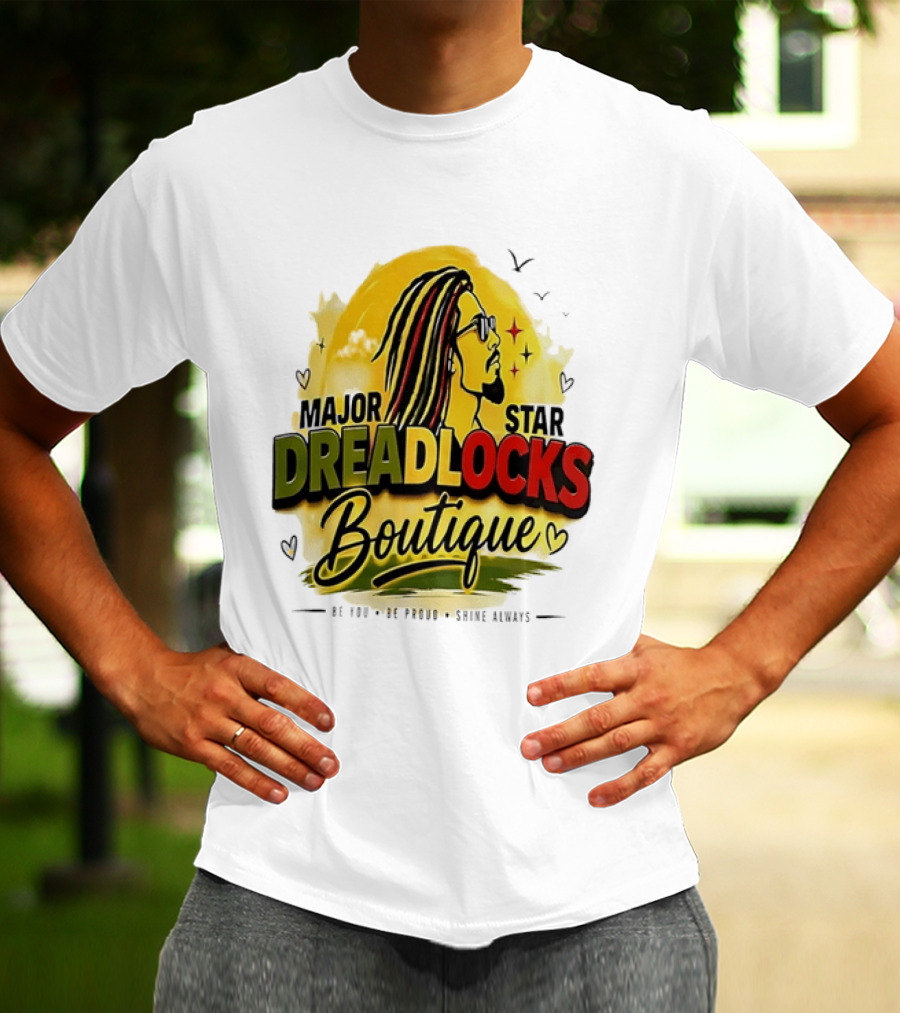 Major Star Dreadlocks Boutique Be You Shine Always Rastafarian Man Profile T-Shirt