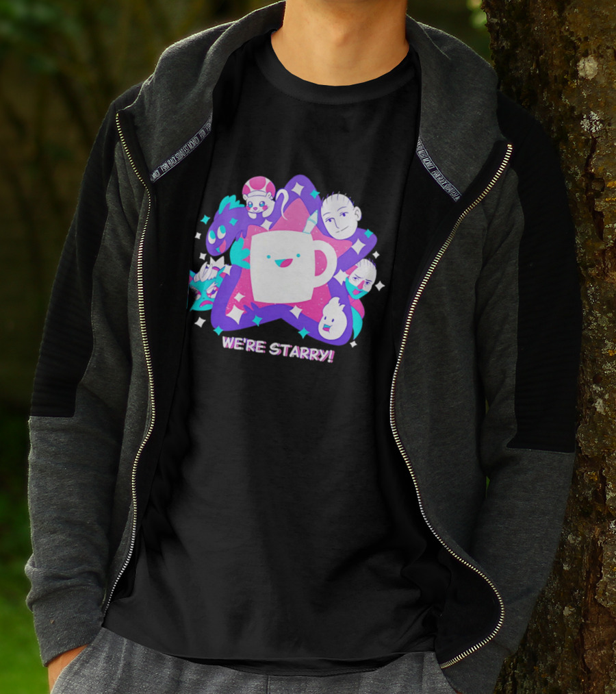 We're Starry Colorful Cartoon Characters And Happy T-Shirt
