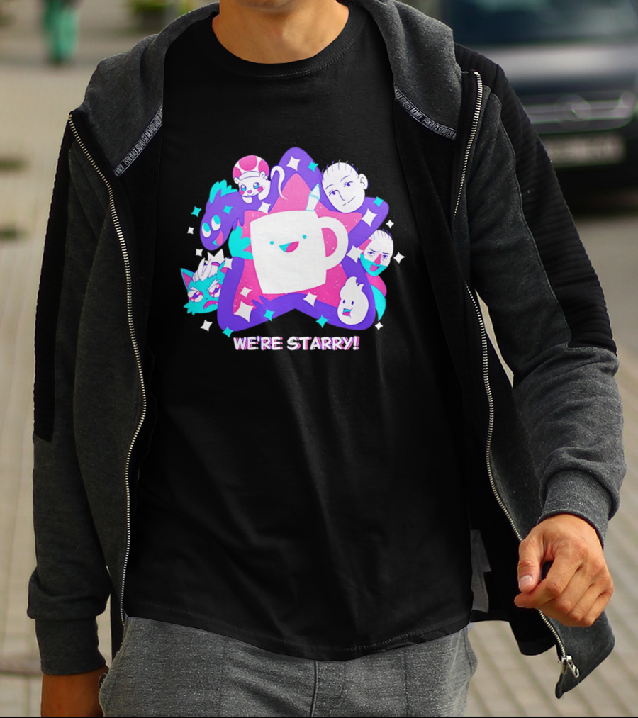 We're Starry Colorful Cartoon Characters And Happy T-Shirt