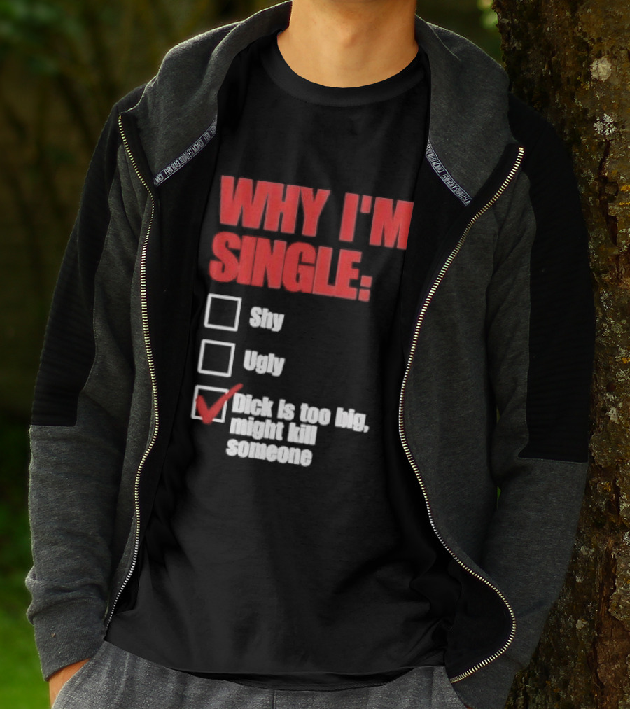 Why I'm Single Checklist Shy Ugly Dick Is Too Big Might Kill Someone Red Check Mark T-Shirt