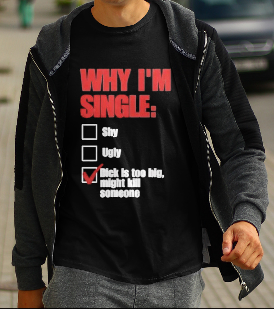 Why I'm Single Checklist Shy Ugly Dick Is Too Big Might Kill Someone Red Check Mark T-Shirt