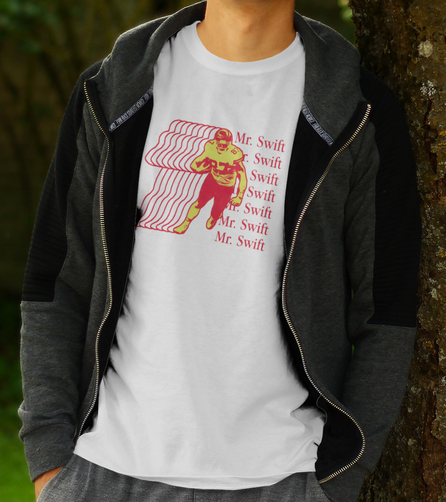 Mr. Swift Travis Kelce Football Player Graphic With Psychedelic Wave T-Shirt