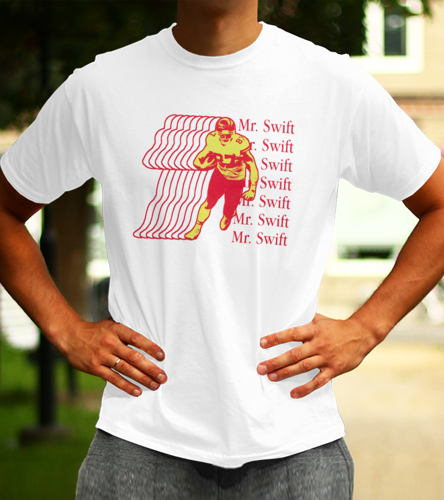 Mr. Swift Travis Kelce Football Player Graphic With Psychedelic Wave T-Shirt