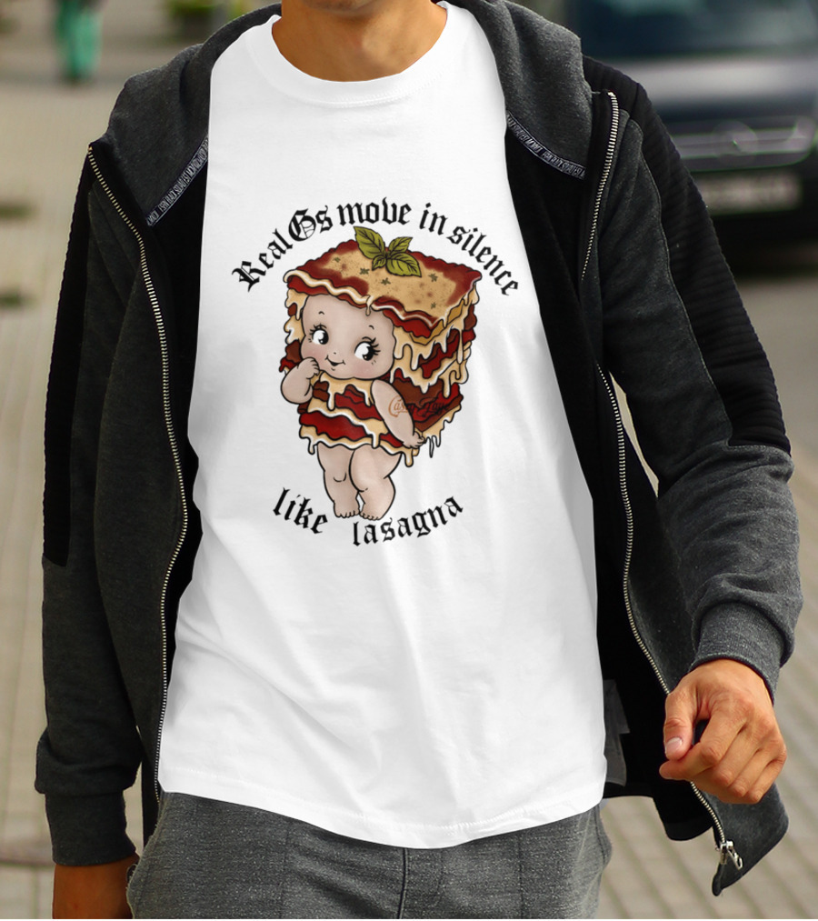 Real Gs Move In Silence Like Lasagna Baby Food Cute Pasta T-Shirt