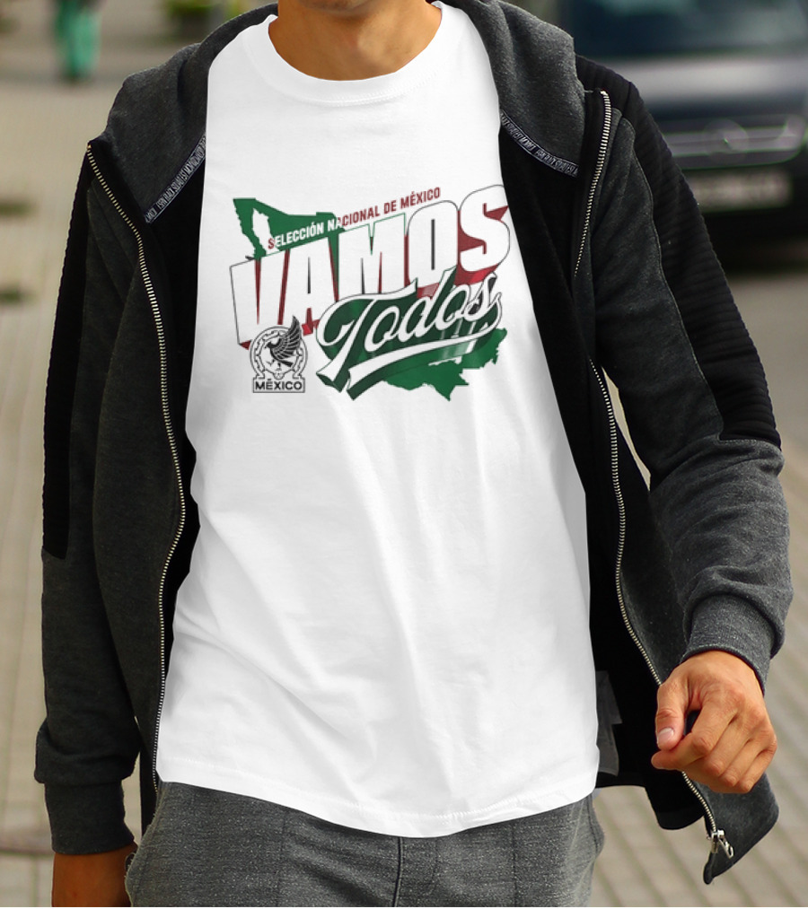 Selección Nacional De México Vamos Todos Map Crest T-Shirt