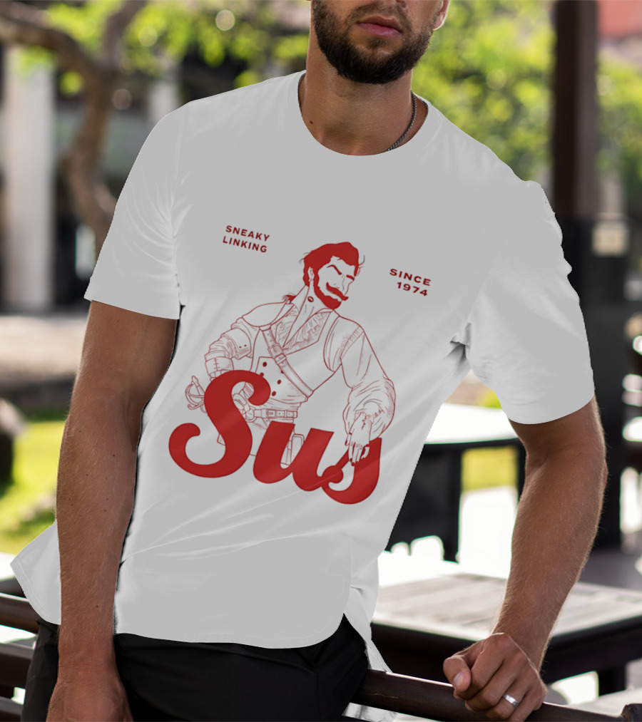 Sneaky Linking Since 1974 Sus Man Red Western T-Shirt