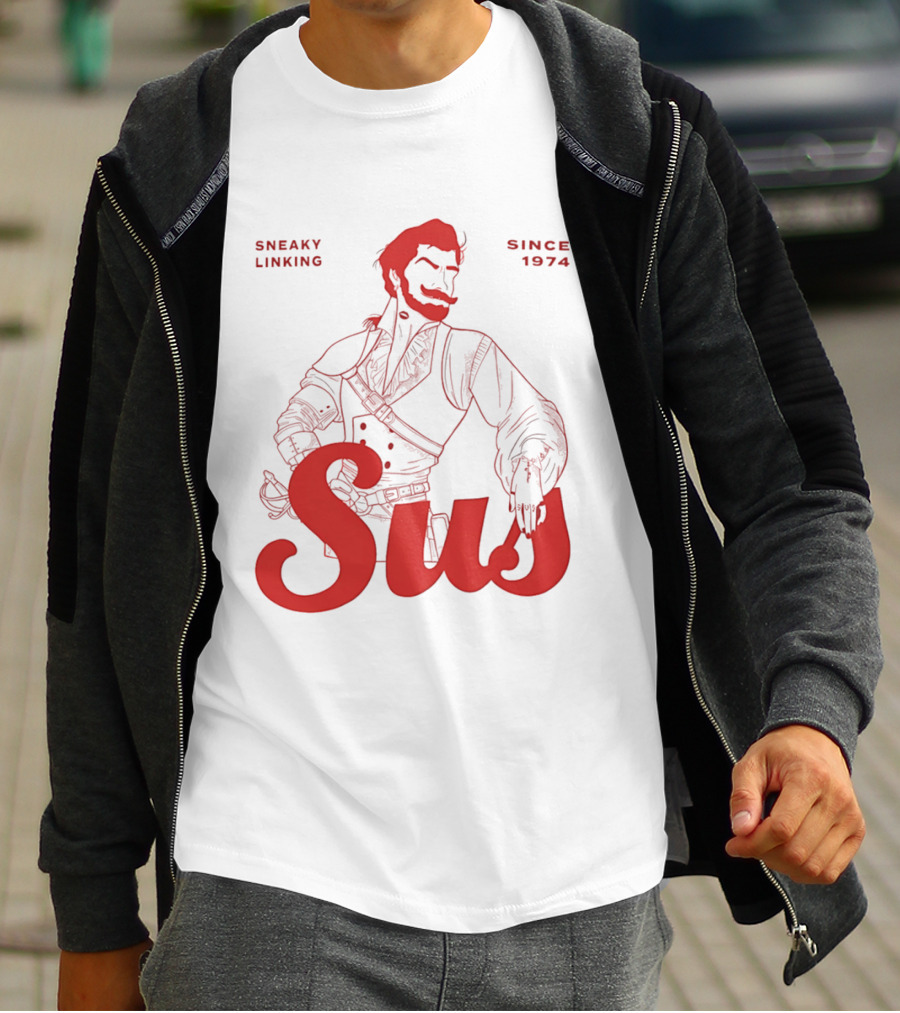 Sneaky Linking Since 1974 Sus Man Red Western T-Shirt