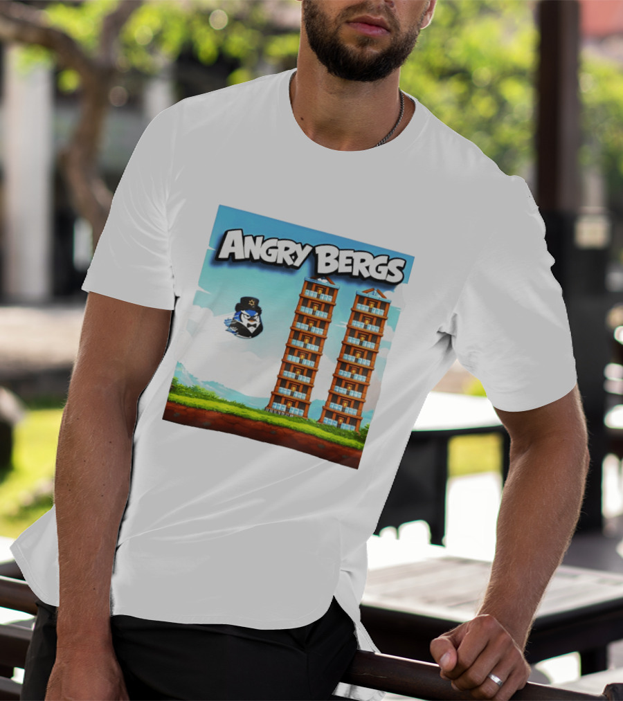 Angry Bergs Funny Parody Building Smash блоки Stack Game T-Shirt