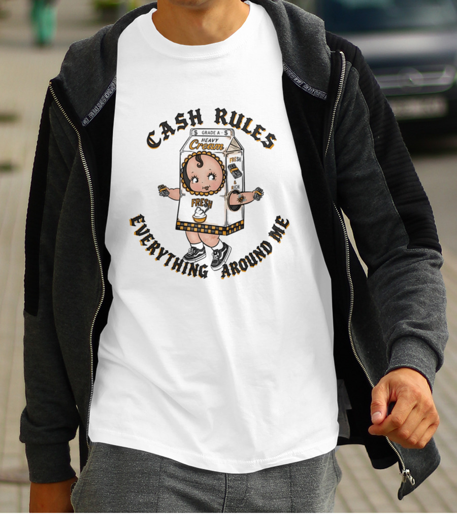 Cash Rules Everything Around Me Heavy Cream Fresh Baby T-Shirt