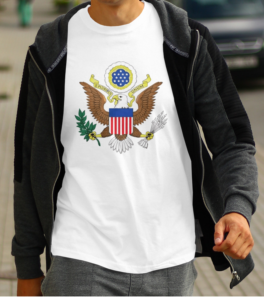 E Pluribus Unum Bald Eagle Olive Branch United States T-Shirt