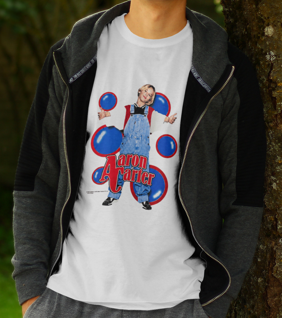Aaron Carter Overalls Blue Red Circles Fashion T-Shirt