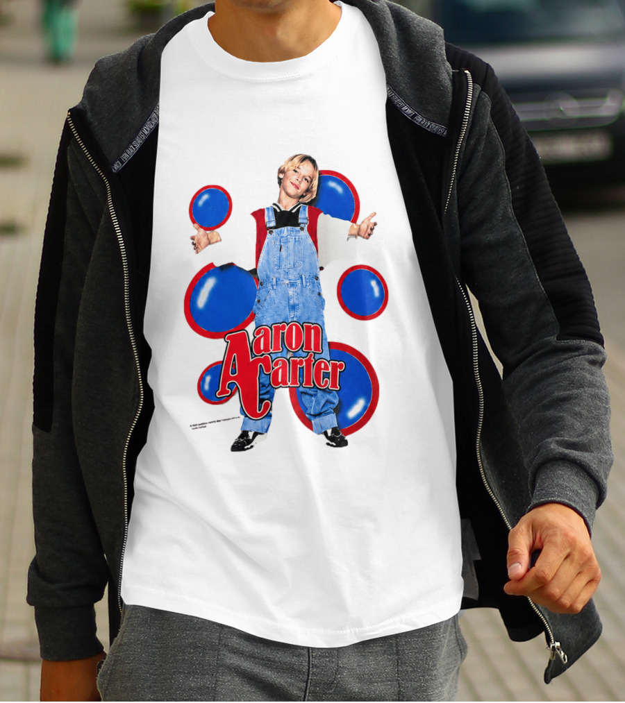 Aaron Carter Overalls Blue Red Circles Fashion T-Shirt